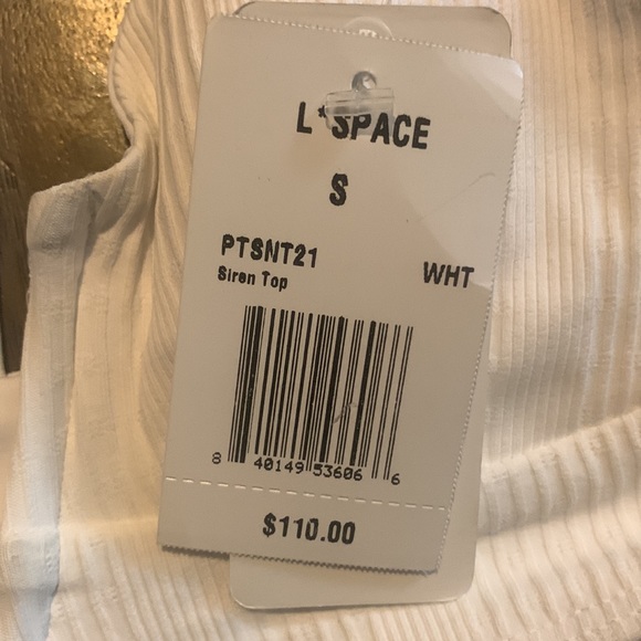 NWT L*Space Women's Siren Bikini Top White - Picture 13 of 16